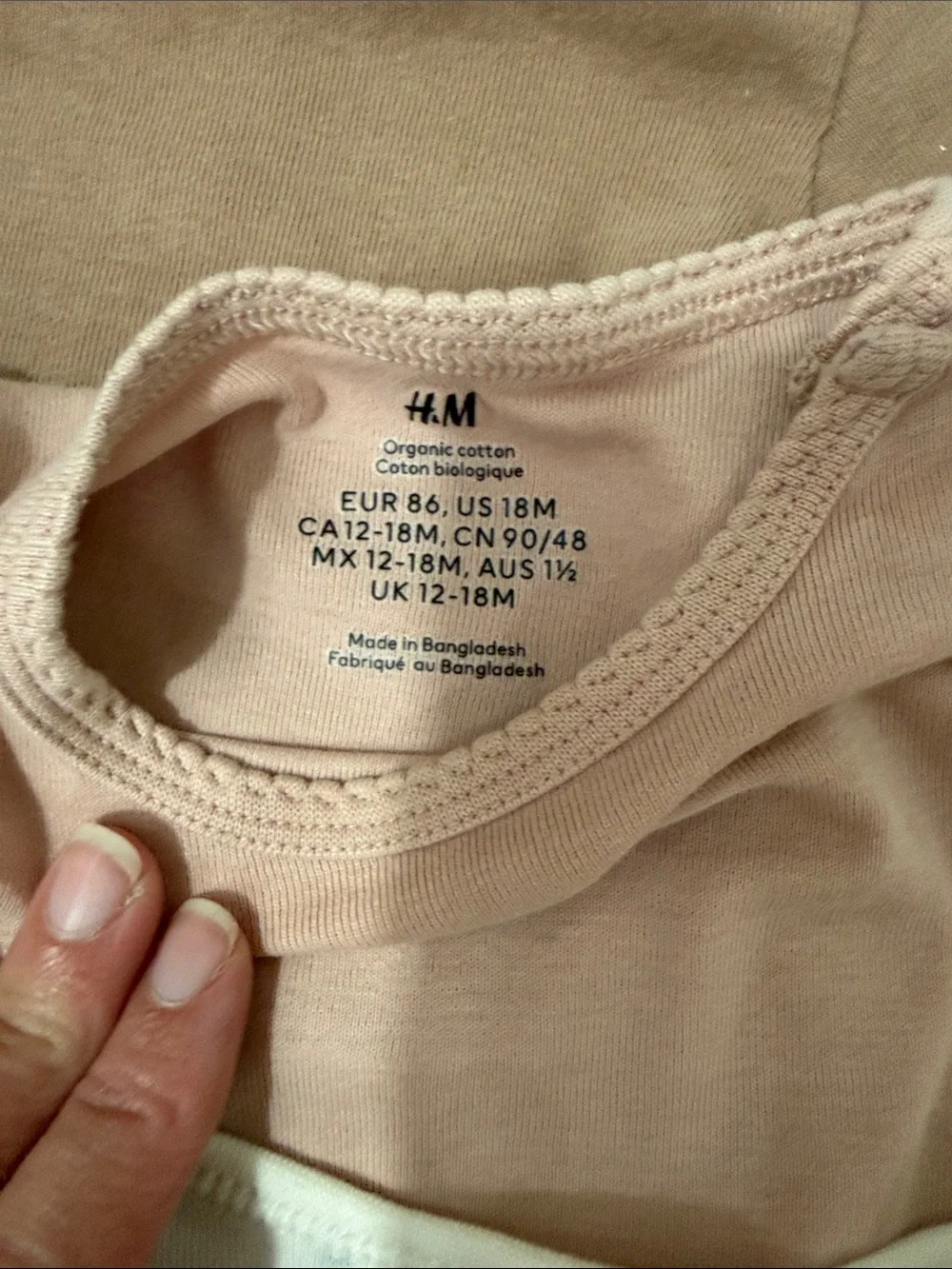 H&M Neutral Mix Long-Sleeve Baby Cotton One-Piece Bodysuits - Set of 7- 18m